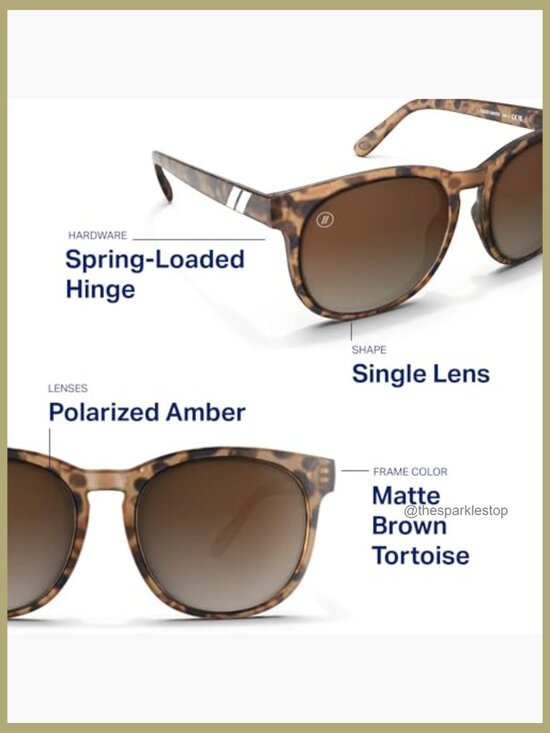 Polarized Sunglasses with Spring Loaded Hinges, Round Cat Eye Frame